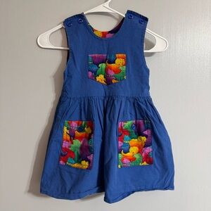Blue and Red Reversible Sleeveless Scoop Neck Sundress Size 4